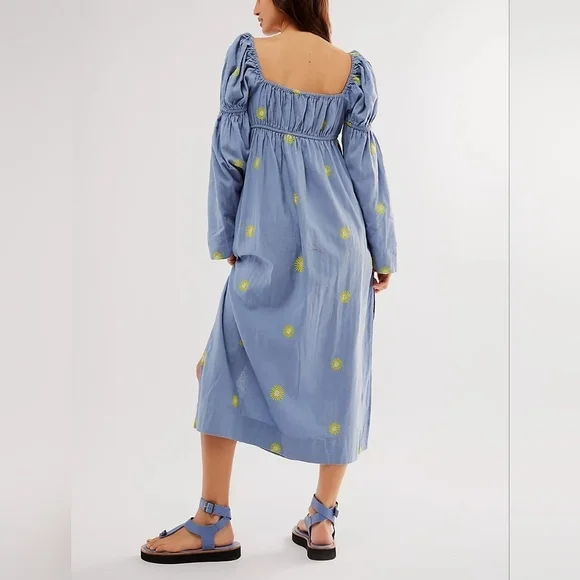 NWOT Free People Emory Embroidered Midi Dress $168 XS - Picture 3 of 9